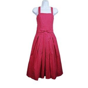 Emily and Fin Womens Pink Bow Polka Dot Print Fit and Flare Dress Size XXS NWT